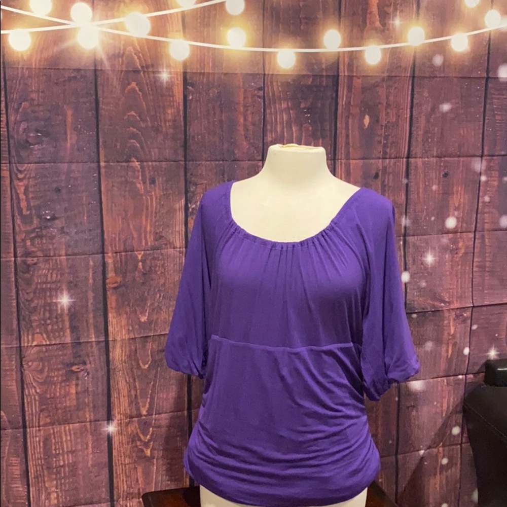 INC Purple Top with Rusched Sides. Size XL